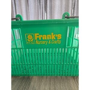 Vintage Frank's Nursery & Crafts Plastic Shopping Basket - Green - Retail...